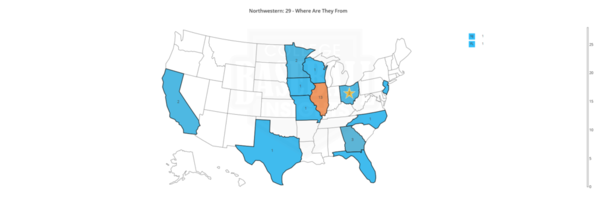 Northwestern 2018 Distribution by State