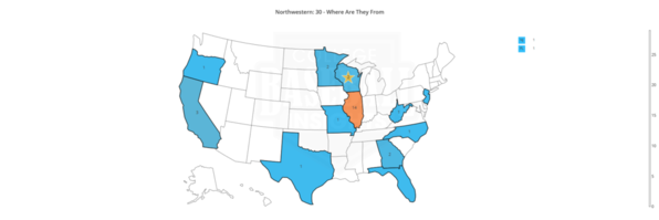 Northwestern 2017 Distribution by State