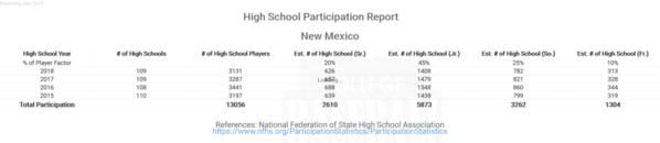 New Mexico 2019 High School Participation Report