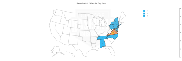 Shenandoah 2019 Distribution by State