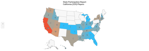 NCAA-D1 2020 California State Participation