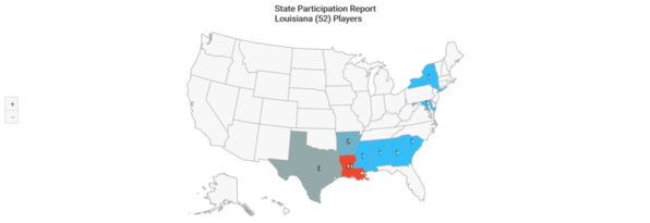 NCAA-D1 2020 Louisiana State Participation